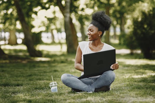 freelancer enjoying a break in nature