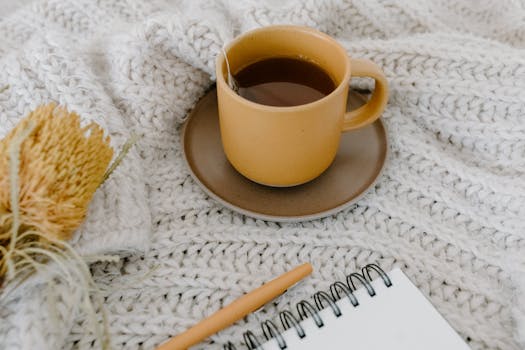 writing in a cozy corner