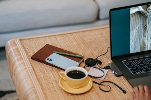 A cozy journaling setup with a comfortable chair and supplies