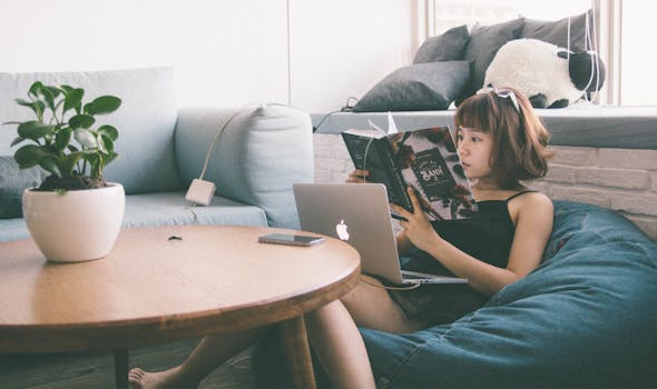 freelancer working alone in a cozy room