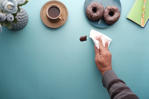 a plan with colorful post-it notes and a cup of coffee