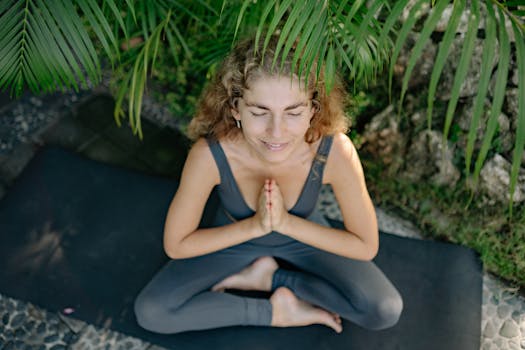 person meditating in a peaceful setting