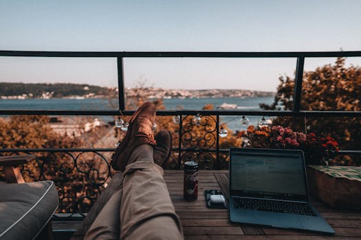 a peaceful outdoor workspace