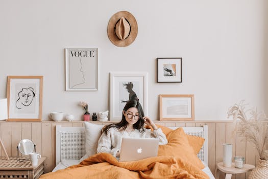 a cozy workspace with plants