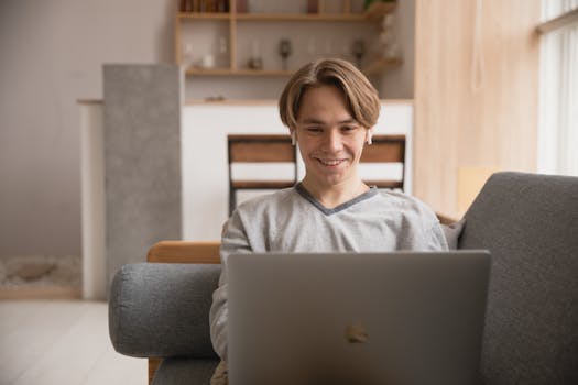 freelancer working in a cozy space