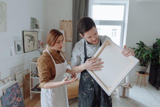 artist contemplating a blank canvas