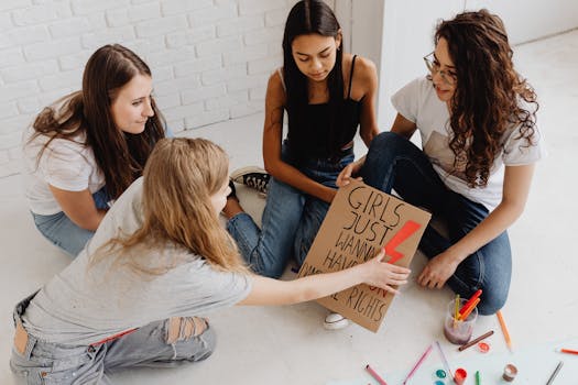 Group of creatives having a supportive discussion