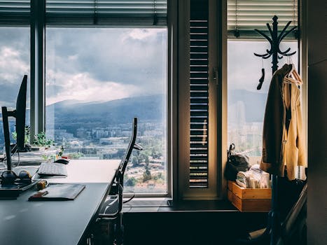 calm workspace with plants