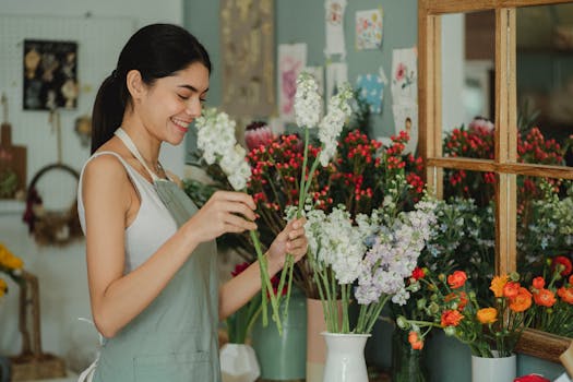 artist at work in a cozy studio