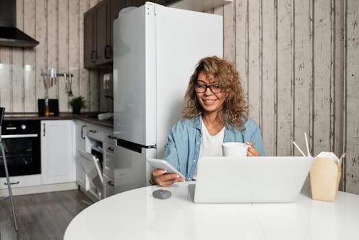 image of a cozy workspace with a coffee break