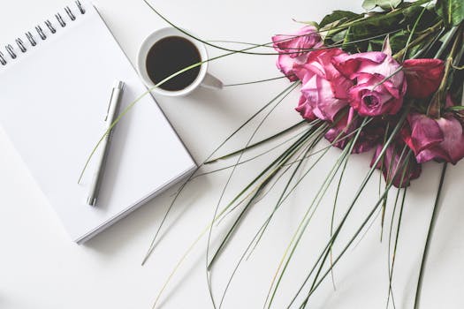 calm workspace with a journal